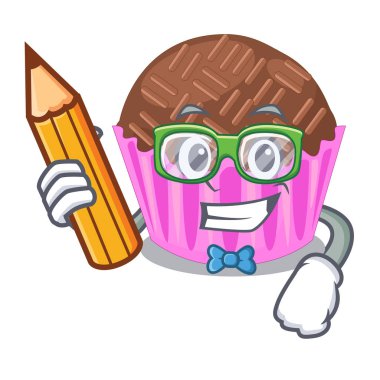 Öğrenci bragadeiro çizgi film kaplamalar vektör çizim içinde servis edilir