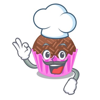 Şef bragadeiro çizgi film kaplamalar vektör çizim içinde servis edilir