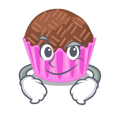 Smirking bragadeiro çizgi film kaplamalar vektör çizim içinde servis edilir