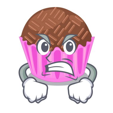 Kızgın bragadeiro karakter kavanoz vektör esnaf sunulan