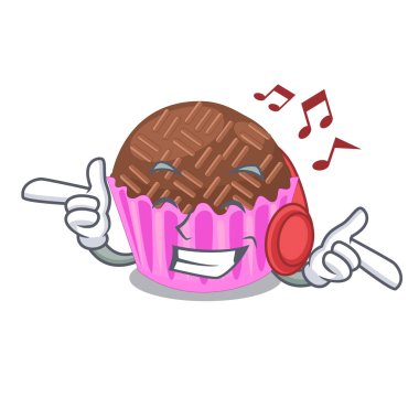 Karakter kavanoz vektör esnaf içinde sunulan dinleme müzik bragadeiro