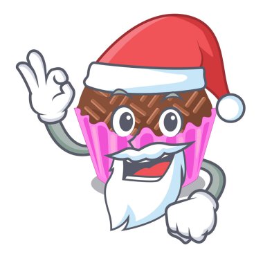 Santa brigadeiro bir maskot vektör esnaf sarılır