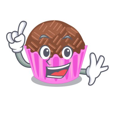 Parmak brigadeiro bir maskot vektör esnaf sarılır