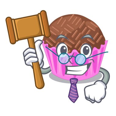 Yargıç brigadeiro bir maskot vektör esnaf sarılır