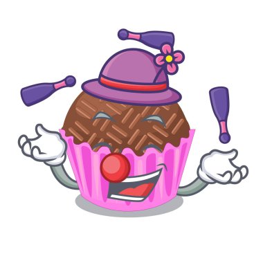 Brigadeiro hokkabazlık bir maskot vektör esnaf sarılır