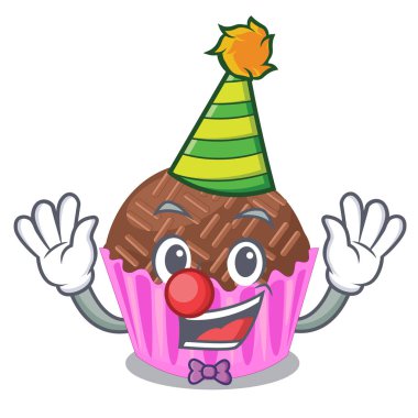 Palyaço brigadeiro bir maskot vektör esnaf sarılır