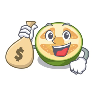 Para çantası feijoa meyve ile bir çizgi film sepet vektör esnaf