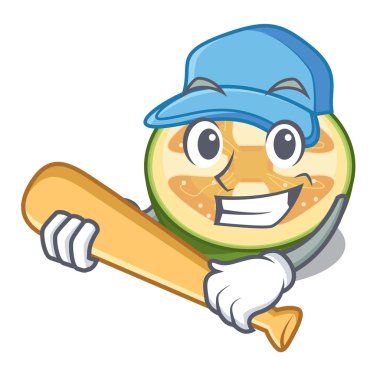 İskambil beyzbol feijoa meyve bir karikatür sepet vektör esnaf