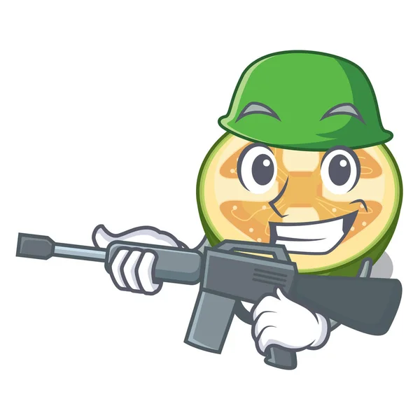 Exército Feijoa Fruta Desenho Animado Cesta Vector Illustartion —  Vetores de Stock