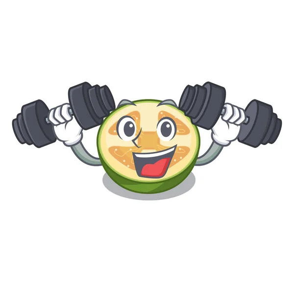 Fitness Feijoa Fruit Cartoon Basket Vector Illustartion - Stok Vektor