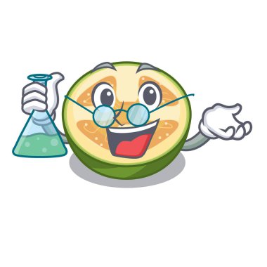 Profesör faijoa meyve suyu karakter cam vektör çizim üzerinde