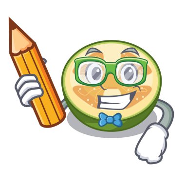 Öğrenci faijoa meyve suyu karakter cam vektör çizim