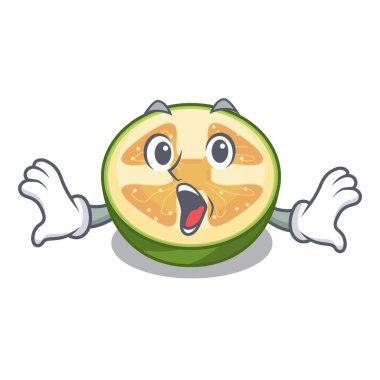 Sürpriz feijoa meyve dilimleri karikatür plaka vektör çizim