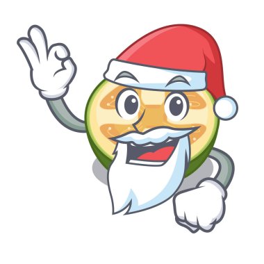 Santa meyve feijoa maskot vektör illüstrasyon izole