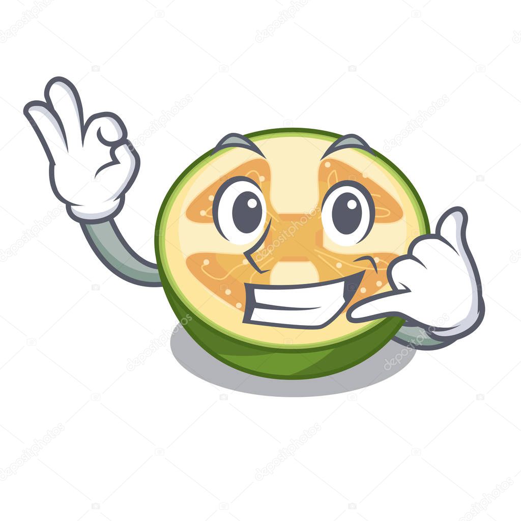 Call me fruit feijoa isolated on the mascot vector illustration