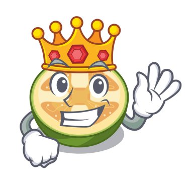 Maskot vektör illüstrasyon izole kral meyve feijoa