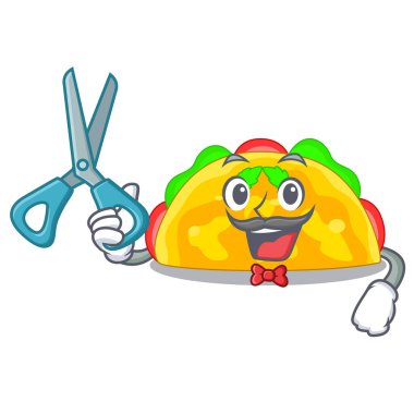 Ahşap çizgi film plaka vektör halat üzerinde hizmet Kuaför omelatte