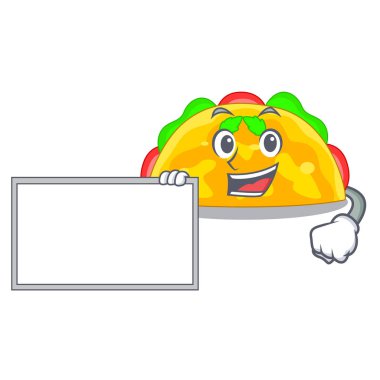 Ahşap çizgi film plaka vektör halat üzerinde hizmet yönetim kurulu omelatte ile