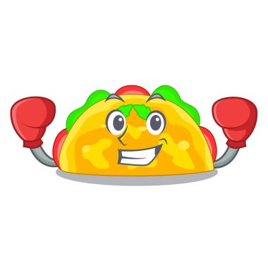 Ahşap çizgi film plaka vektör halat üzerinde boks omelatte hizmet