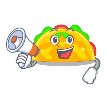 Ahşap çizgi film plaka vektör halat üzerinde hizmet megafon omelatte ile