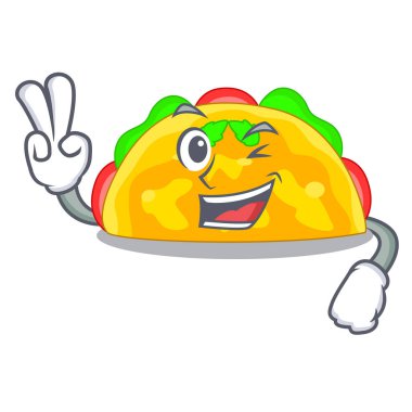 İki parmak omelatte karakter teflon vektör çizim üzerinde kızarmış