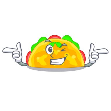 Wink omelatte karakter teflon vektör çizim üzerinde kızarmış