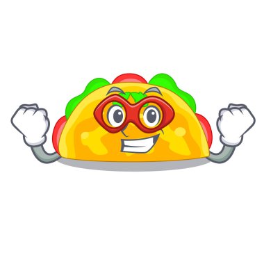 Süper kahraman omelatte karakter teflon vektör çizim üzerinde kızarmış