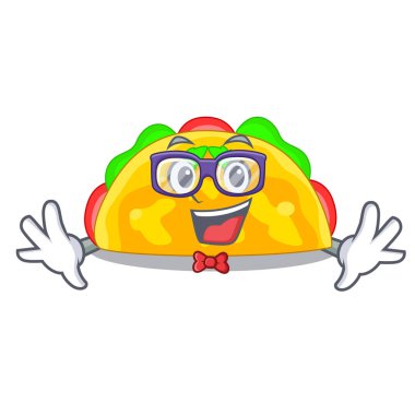 Geek omelatte karakter teflon vektör çizim üzerinde kızarmış