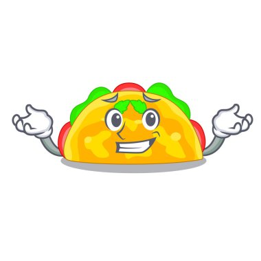 Sırıtan omelatte karakter teflogrinning n vektör çizim üzerinde kızarmış