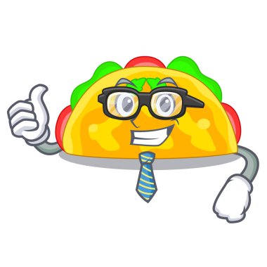 İşadamı omelatte karakter teflon vektör çizim üzerinde kızarmış