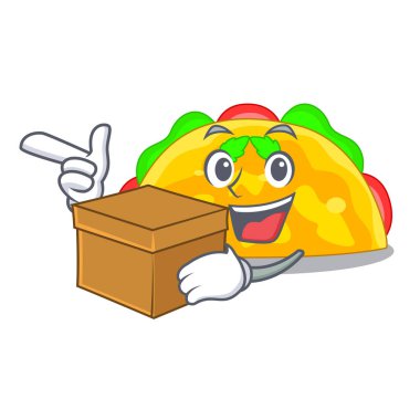 Kutu ile omelatte karakter teflon vektör çizim üzerinde yanmış