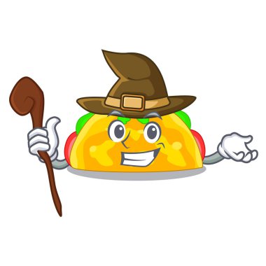 Bir tost çizgi film pan vektör çizim cadı omelatte