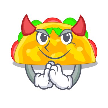 Bir tost çizgi film pan vektör çizim içinde şeytan omelatte