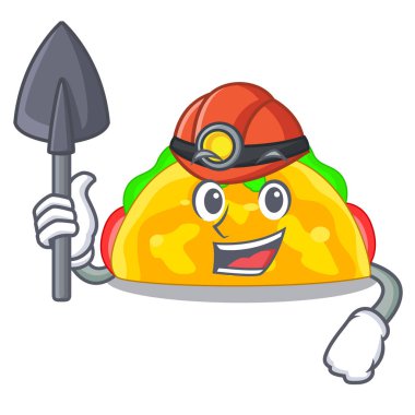 Bir tost çizgi film pan vektör çizim madenci omelatte