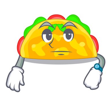 Kızarmış omelatte bekleyen maskot vektör çizim üzerinde izole