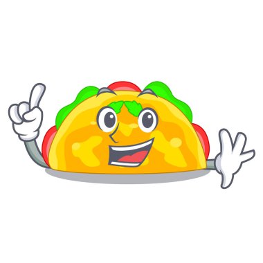 Parmak omelatte kızarmış maskot vektör illüstrasyon izole