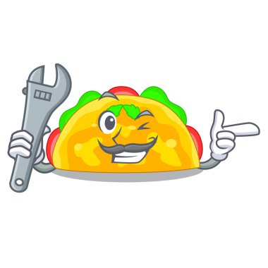 Makinist omelatte kızarmış maskot vektör illüstrasyon izole