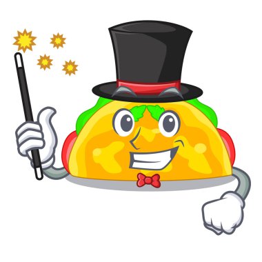 Sihirbaz omelatte kızarmış maskot vektör illüstrasyon izole