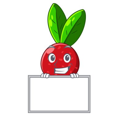 Yönetim Kurulu yangmei meyve bir karikatür sepet vektör esnaf ile sırıtarak