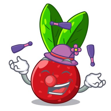 Maskot vektör illüstrasyon izole meyve yangmei hokkabazlık