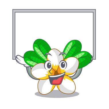 Yönetim Kurulu çiçek frangipain kadar bir çizgi film sepet vektör çizim