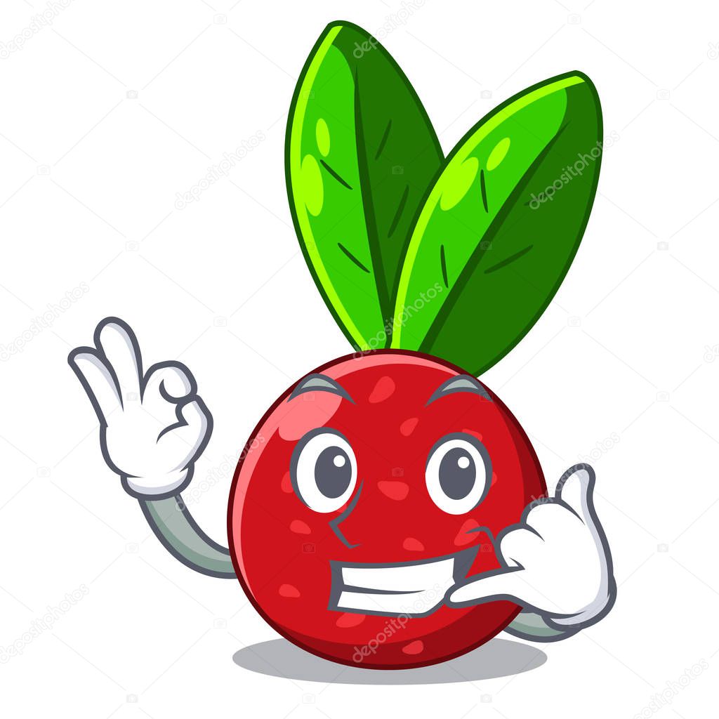 Call me fruit yangmei isolated on the mascot vector illustration