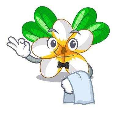 Garson frangipani karikatür ağaç vektör çizim çiçek