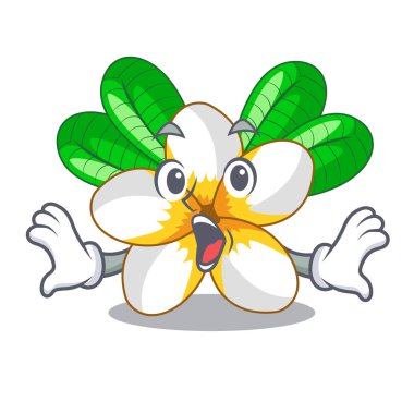 Sürpriz frangipani karikatür ağaç vektör çizim çiçek