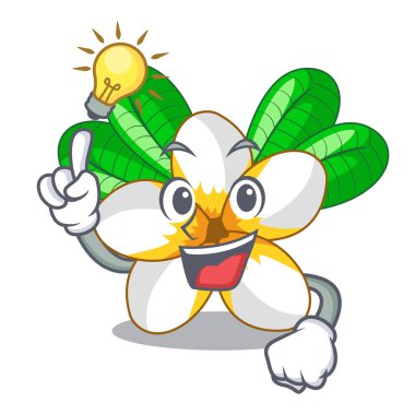 Maskot vektör illüstrasyon izole bir fikir çiçek frangipani var