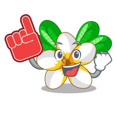 Maskot vektör illüstrasyon izole köpük parmak çiçek frangipani
