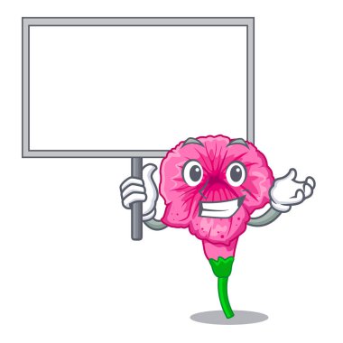 Yönetim Kurulu Petunya çiçek karikatür ana sayfa vektör çizim üzerinde getirmek.