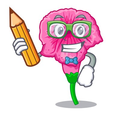 Öğrenci Petunya Çiçek sapı karikatürler vektör çizim üzerinde