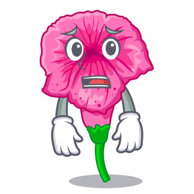 Korkarım Petunya çiçek karakter tencere vektör çizim içinde büyür