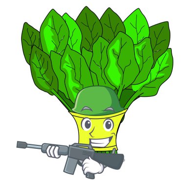 Ordu ıspanak bir karikatür sepet vektör çizim